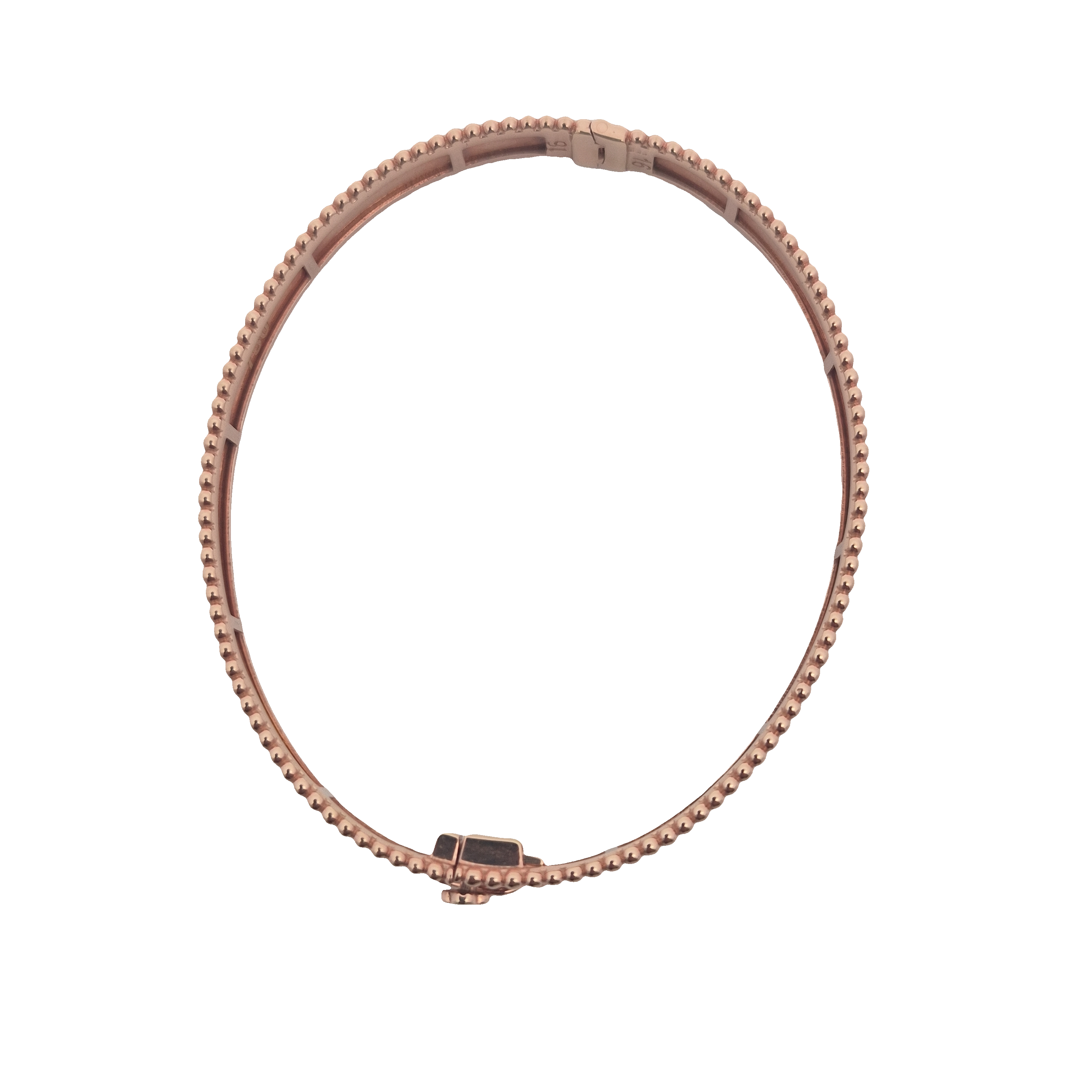 Top Quality Beaded Edge Bangle, 18K Rose Gold, view 6
