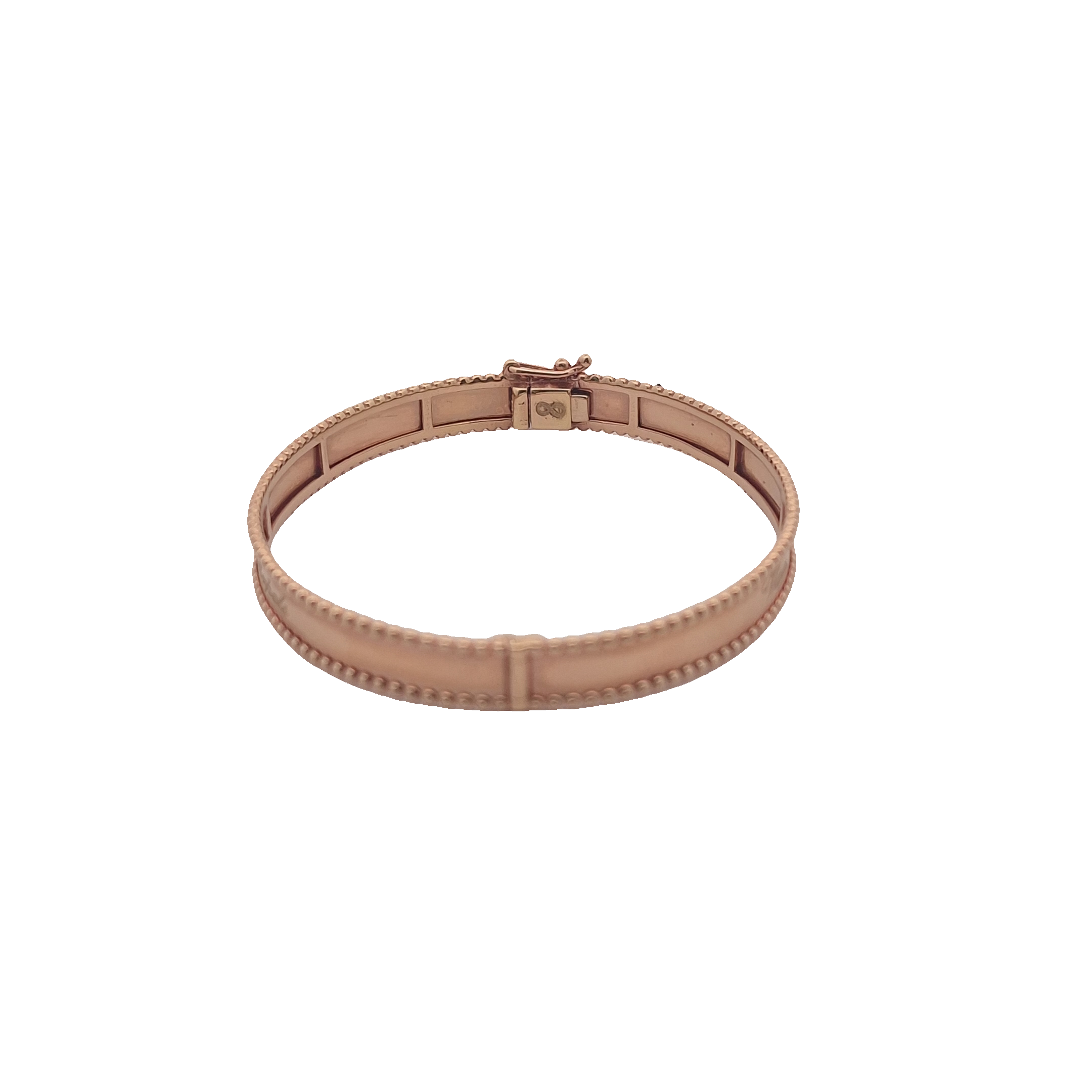 Top Quality Beaded Edge Bangle, 18K Rose Gold, view 2