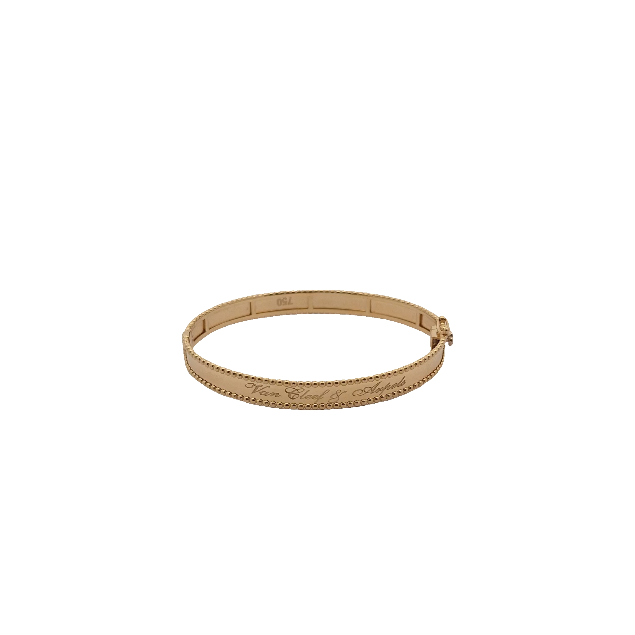 Top Quality Beaded Edge Bangle, 18K Standard Yellow Gold, view 12