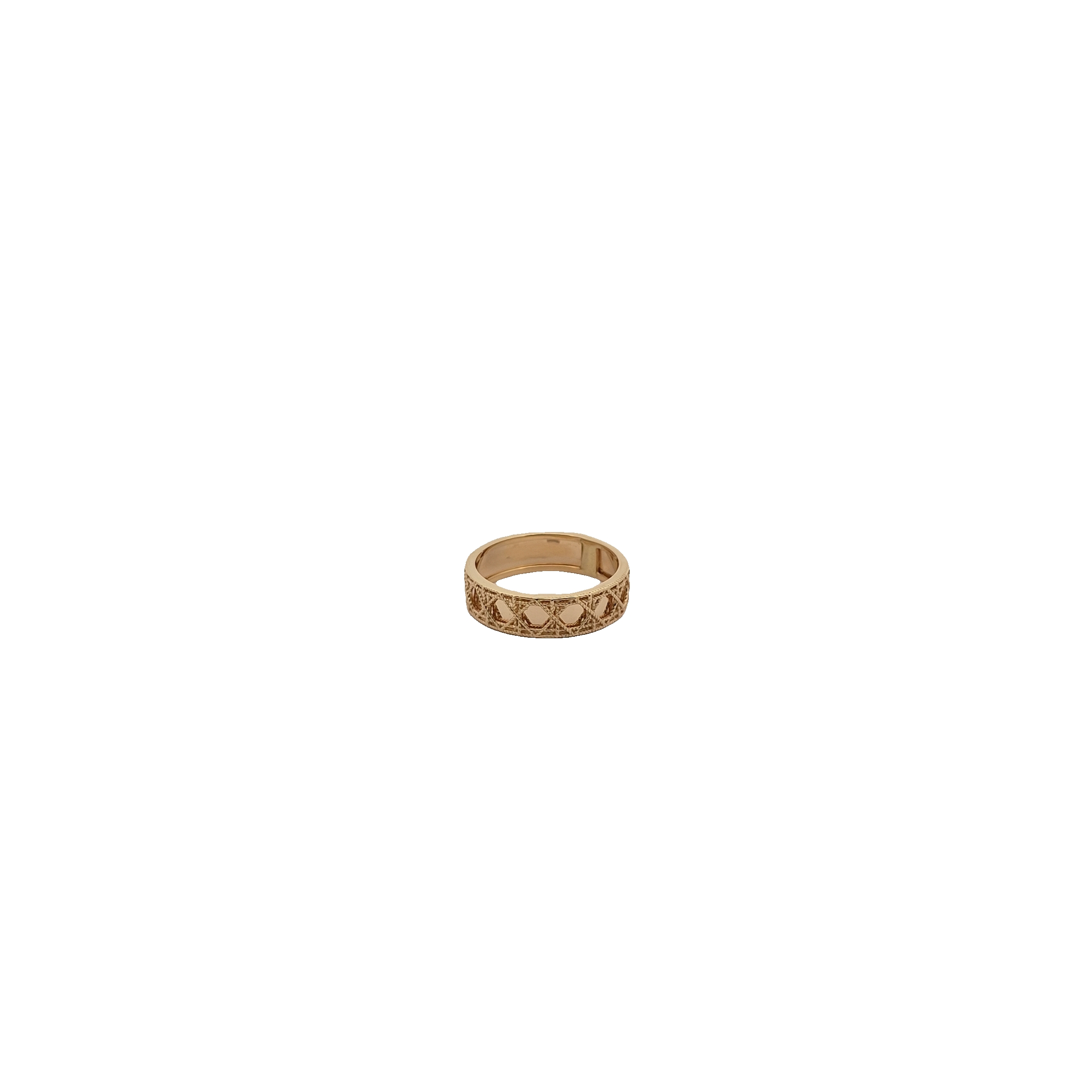 Top Quality Geometric Pattern Band Ring, 18K Standard Yellow Gold, view 5