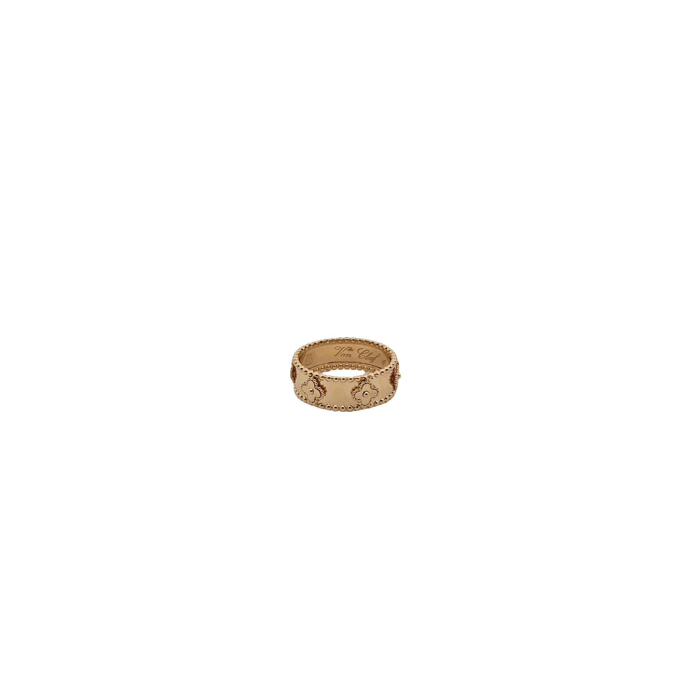 Top Quality Clover Motif Beaded Band Ring