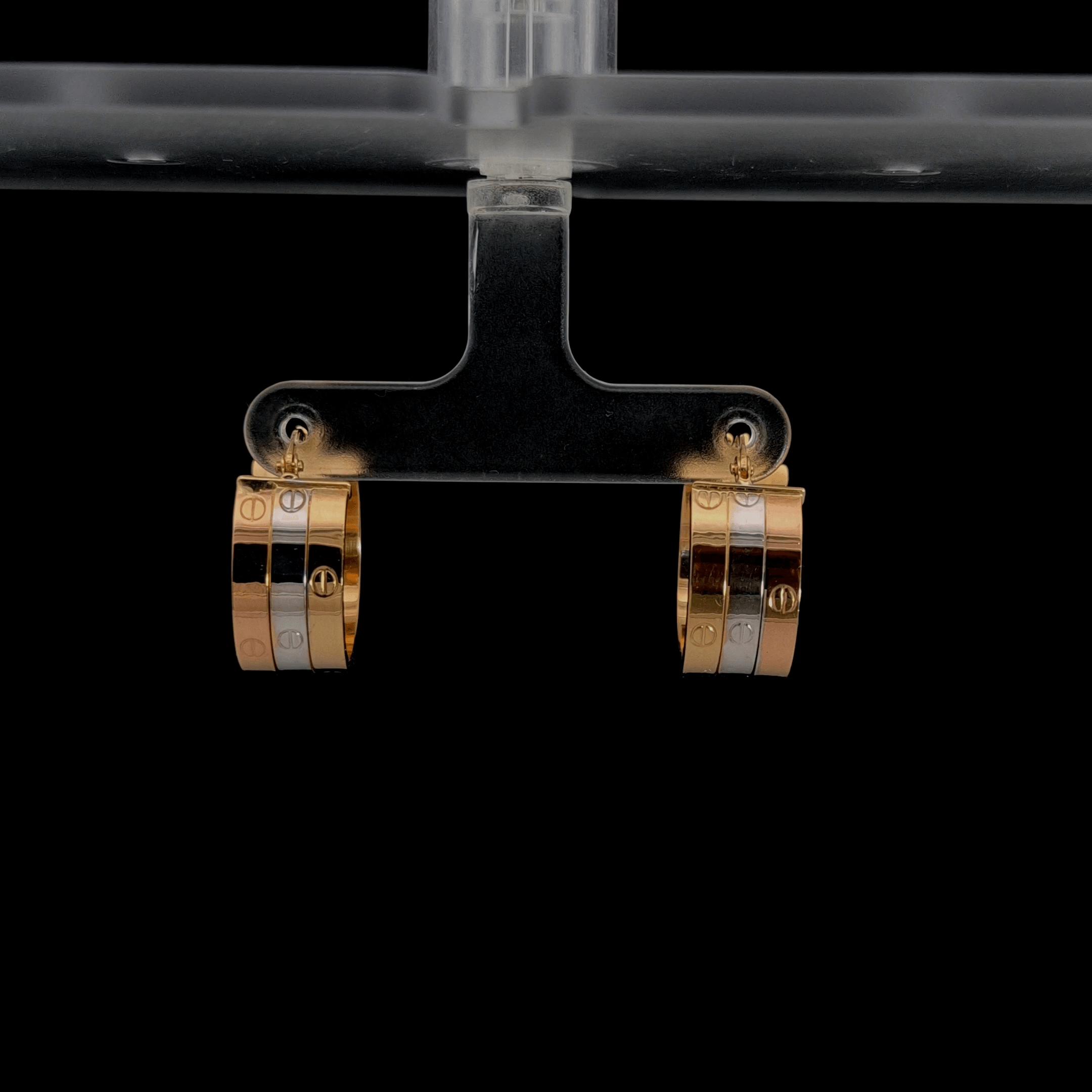 Top Quality Car Car Earrings, 18K Tri Color, view 11
