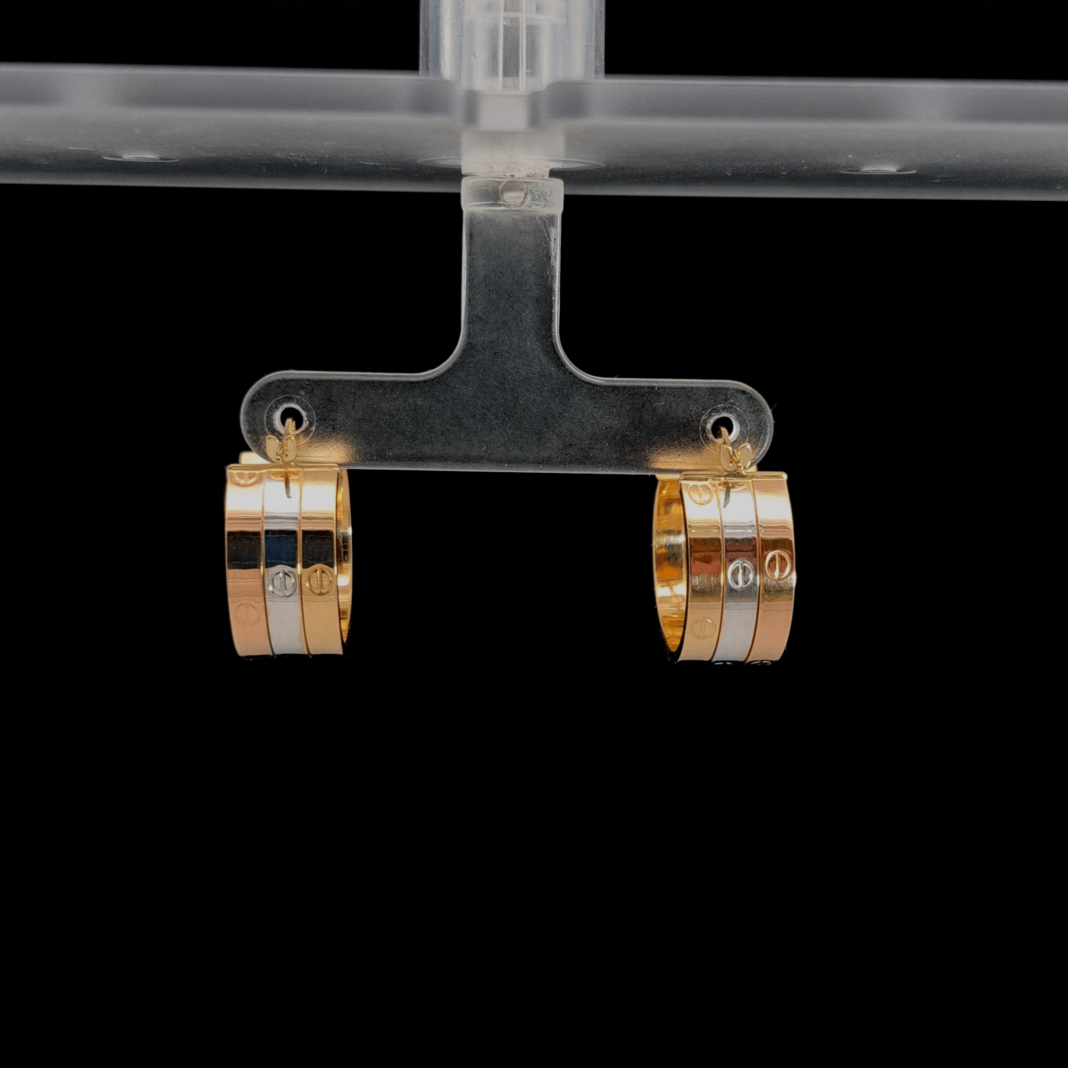 Top Quality Car Car Earrings, 18K Tri Color, view 12